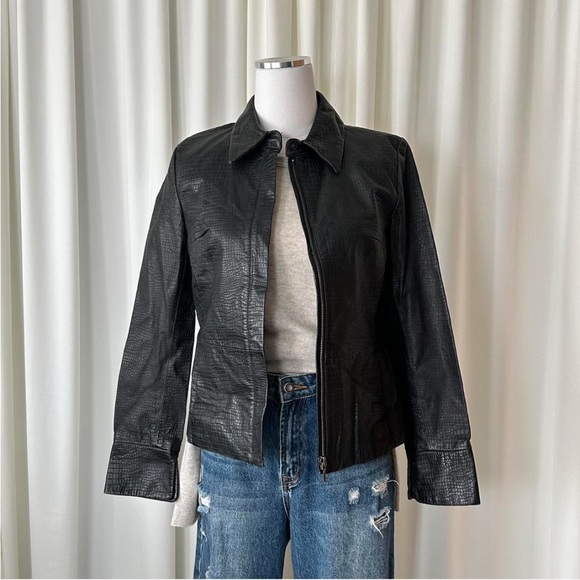 Apostrophe Jackets & Blazers - Vintage Y2K 90s Apostrophe black leather jacket size 4